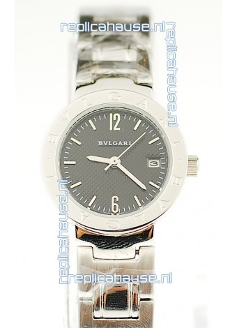 Bvlgari Quartz Japanese Steel Watch in Black Dial