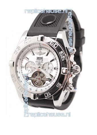 Breitling Chronograph Chronometre Japanese Tourbillon Watch in White Dial