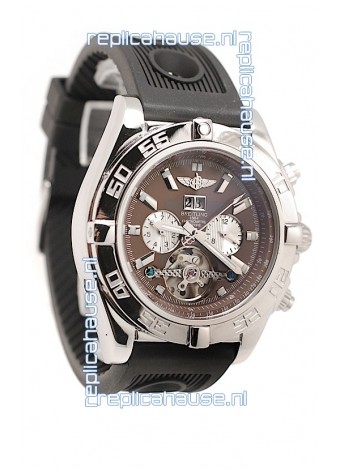 Breitling Chronograph Chronometre Japanese Tourbillon Watch in Brown Dial