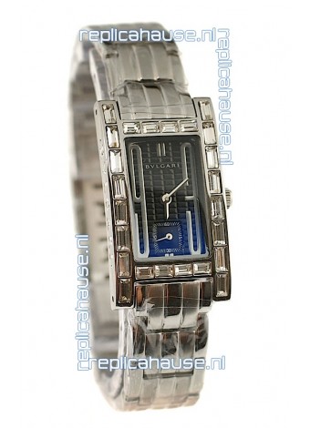Bvlgari Rettangolo Japanese Replica Watch in Dark Blue Dial
