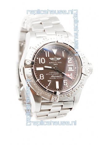 Breitling Chronograph Chronometre Swiss Replica Watch in Brown Dial