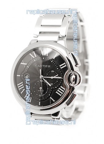 Ballon De Cartier Chronograph Swiss Replica Watch in Black Dial