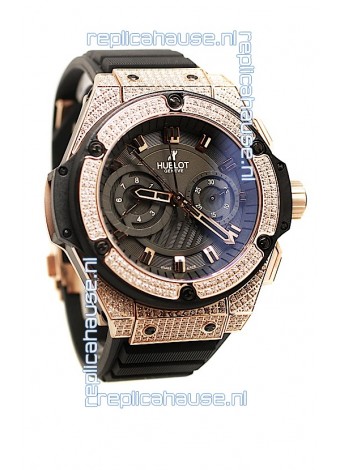 Hublot Gold Big Bang King Power Diamond Swiss Replica Watch
