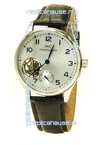 IWC Portuguese Tourbillon Swiss Replica Watch in Silver Dial