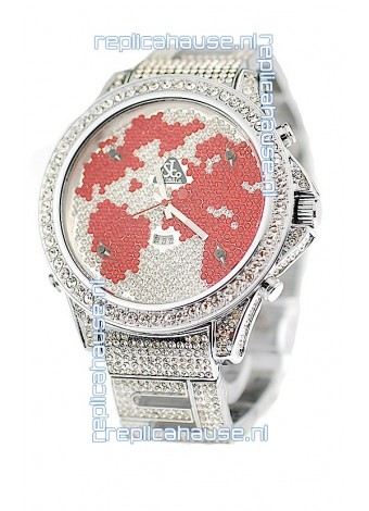 Jacob & Co Diamond Japanese Replica Watch in Red/White Dial