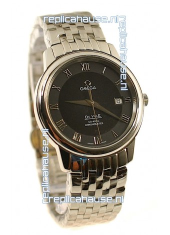 Omega Co-Axial Deville Japanese Steel Watch in Black Dial