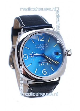 Panerai Luminor GMT 10 Days Swiss Replica Watch in Blue Dial