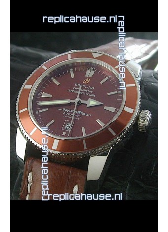 Breitling Superocean Swiss Replica Watch in Brown Dial