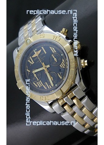 Breitling Chronomat B01 Two Tone Swiss Watch in Black Dial