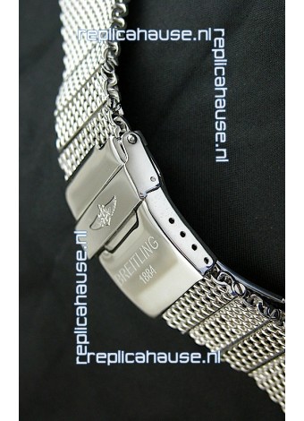Breitling 440 Solid Stainless Steel Polished Strap with Breitling Double Fliplock Clasp