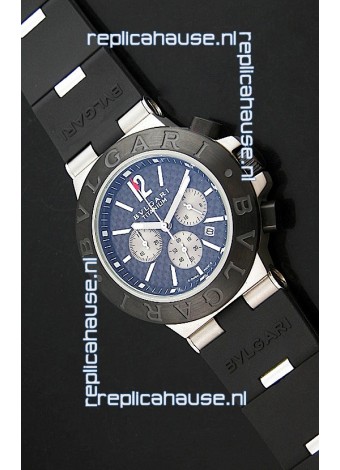 Bvlgari CH35 S Aluminium Japanese Replica Watch in Blue Dial