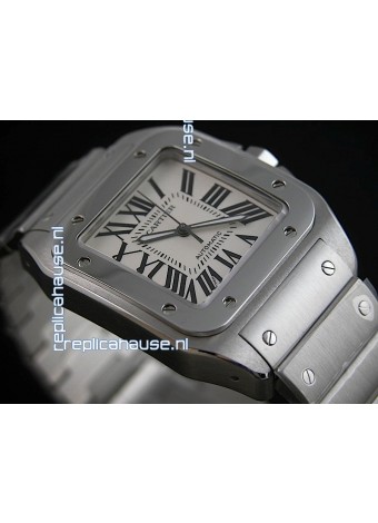 Cartier Santos Swiss Replica Watch in White Dial