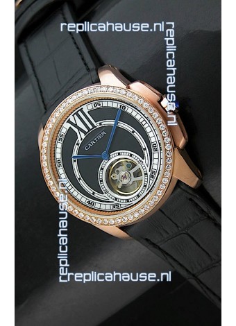 Calibre De Cartier Japanese Watch in Pink Gold Casing