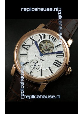 Ballon De Cartier Flying Tourbillon Japanese Replica Watch - Pink Gold Case