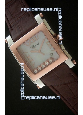 Chopard Happy Sport Swiss Replica Watch in Brown Strap