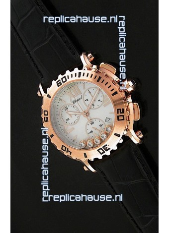 Chopard Happy Sport Swiss Replica Watch in Black Strap