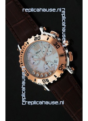 Chopard Happy Sport Swiss Replica Watch in Brown Strap