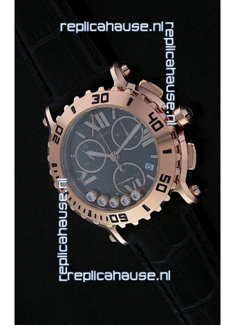 Chopard Happy Sport Swiss Replica Watch in Black Strap