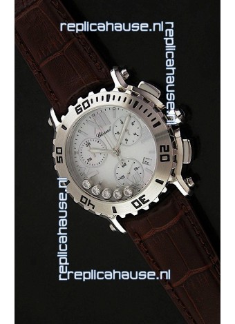 Chopard Happy Sport Swiss Replica Watch in Brown Strap