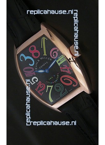 Franck Muller Crazy Color Dreams Japanese Replica Watch in Black Dial