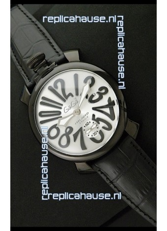 Gaga Milano Italy Japanese Replica PVD Watch in Black Markers
