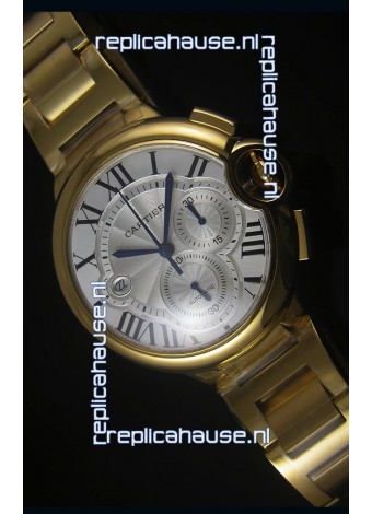 Ballon De Cartier Chronograph in Yellow Gold Case - 1:1 Mirror Replica