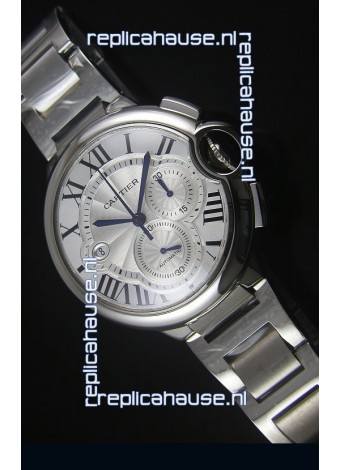 Ballon De Cartier Chronograph in Stainless Steel Case White Dial - 1:1 Mirror Replica