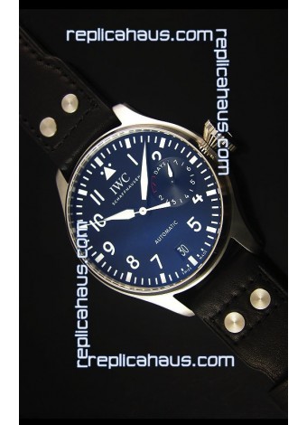 IWC Big Pilot IW500901 - Functional Power Reserve Brown Strap Black Dial 1:1 Mirror Watch