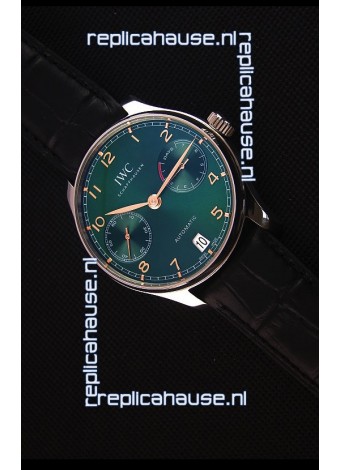 IWC Portugieser Swiss Updated Version - 1:1 Mirror Replica Watch Green Dial Steel Case Watch