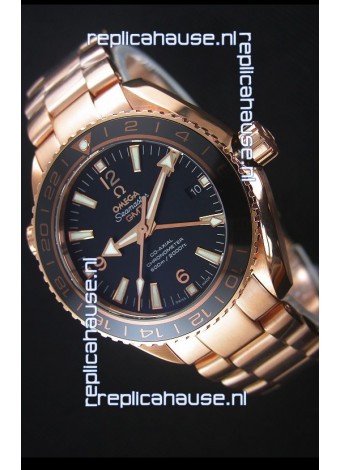 Omega Seamaster Planet Ocean 43.5MM GMT Pink Gold 1:1 Mirror Replica Watch 43.5MM