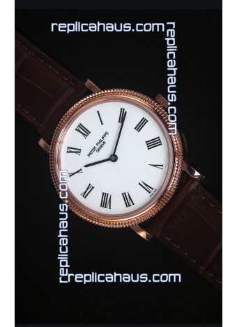 Patek Philippe 5120J Calatrava Mens Rose Gold Watch 1:1 Mirror Replica