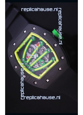 Richard Mille RM059 Yohan Blake Forged Carbon Case Swiss Replica Watch in Yellow Bezel