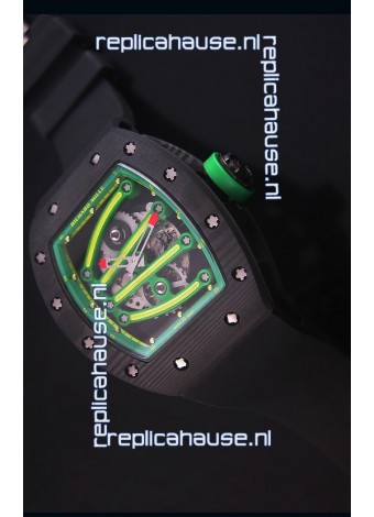 Richard Mille RM059 Yohan Blake Forged Carbon Case Swiss Replica Watch in Green Bezel