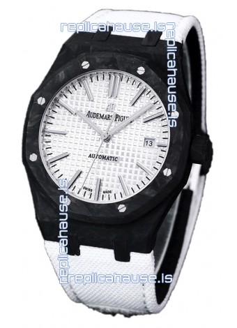 Audemars Piguet Royal Oak Ref.15400 Forged Carbon Casing Watch White Dial in 1:1 Mirror Replica
