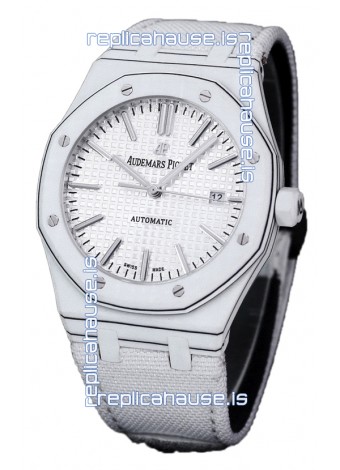 Audemars Piguet Royal Oak Ref.15400 Forged Carbon Casing Watch White Dial in 1:1 Mirror Replica