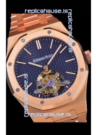 Audemars Piguet Royal Oak Tourbillon 41mm Blue Dial in 904L Steel Rose Gold Casing