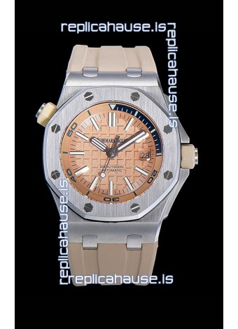 Audemars Piguet Royal Oak Diver Swiss Replica Light Pink Dial 1:1 Quality 3120 Movement 904L Steel 
