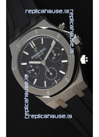 Audemars Piguet Royal Oak Chronograph Black Dial Rubber Strap Swiss Replica Watch 
