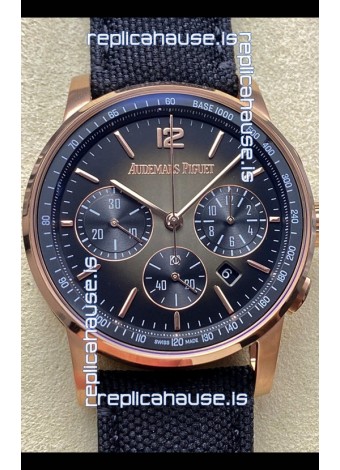 Audemars Piguet CODE 11.59 Chronograph Swiss Replica Watch in Rose Gold Casing Black Dial