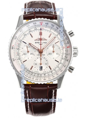 Breitling Navitimer B01 Chronograph 43 White Dial - 904L Steel Casing 1:1 Mirror Swiss Replica