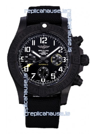 Breitling Avenger Hurricane Chronograph Black Dial Nylon Strap - DLC Coating Swiss Replica Watch