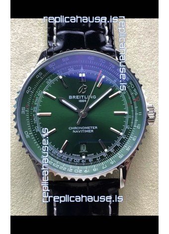 Breitling Navitimer 1 Automatic Swiss Replica Watch in Green Dial - Leather Strap
