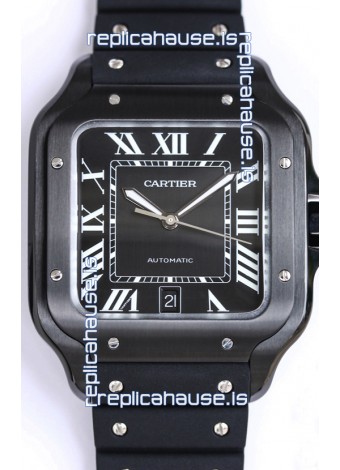 Santos De Cartier DLC Coated Casing 1:1 Mirror Swiss Replica Watch 40MM
