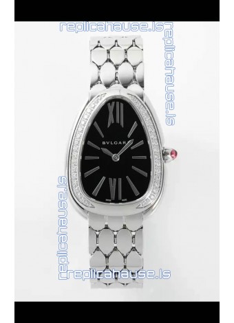 Bvlgari Serpenti Seduttori Edition in Steel Casing Super Clone Watch Black Dial