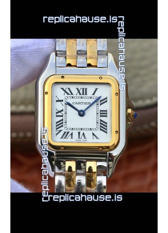 Cartier PANTHERE Edition 1:1 Mirror Swiss Watch 2 Tone Yellow Gold White Dial 