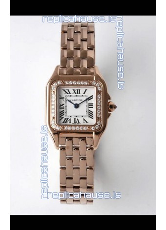 Cartier PANTHERE Edition 22MM 1:1 Mirror Quality Swiss Replica Watch in White Dial - Diamonds Bezel