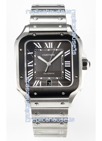 Cartier Santos De Cartier 904L Steel Grey Dial Super Clone Replica 40MM Watch 