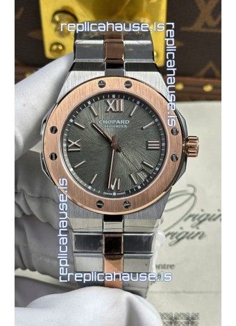 Chopard Alpine Eagle Two Tone Rose Gold Grey Dial Super Clone Replica Watch 