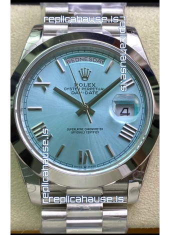 Rolex Day Date Presidential M228206-0044 904L Steel 40MM - Arabic ICE BLUE Dial 1:1 Mirror Quality Watch