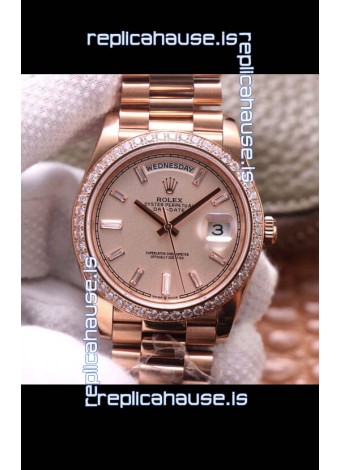 Rolex Day Date Presidential 904L Steel Rose Gold 40MM - Gold Dial 1:1 Mirror Quality Watch